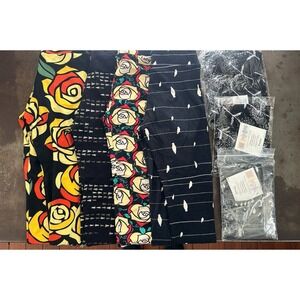 LuLaRoe Leggings Tween Lot (7) Floral Geometric Bird Wire Comfort Stretch Bundle